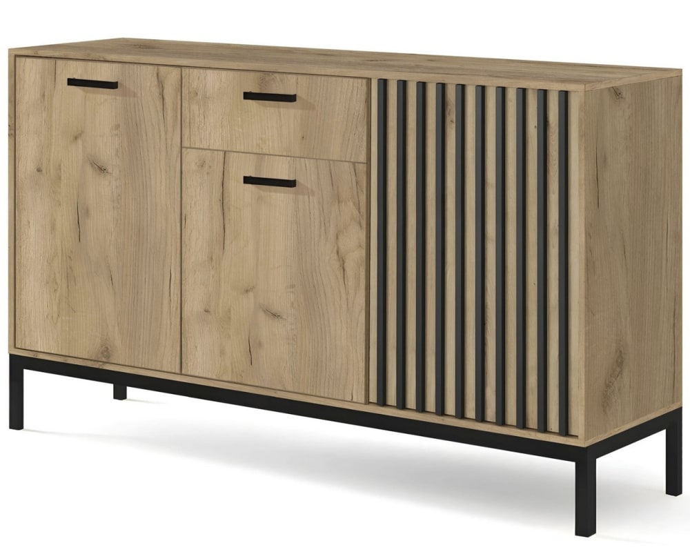 Buffet bas noir et bois