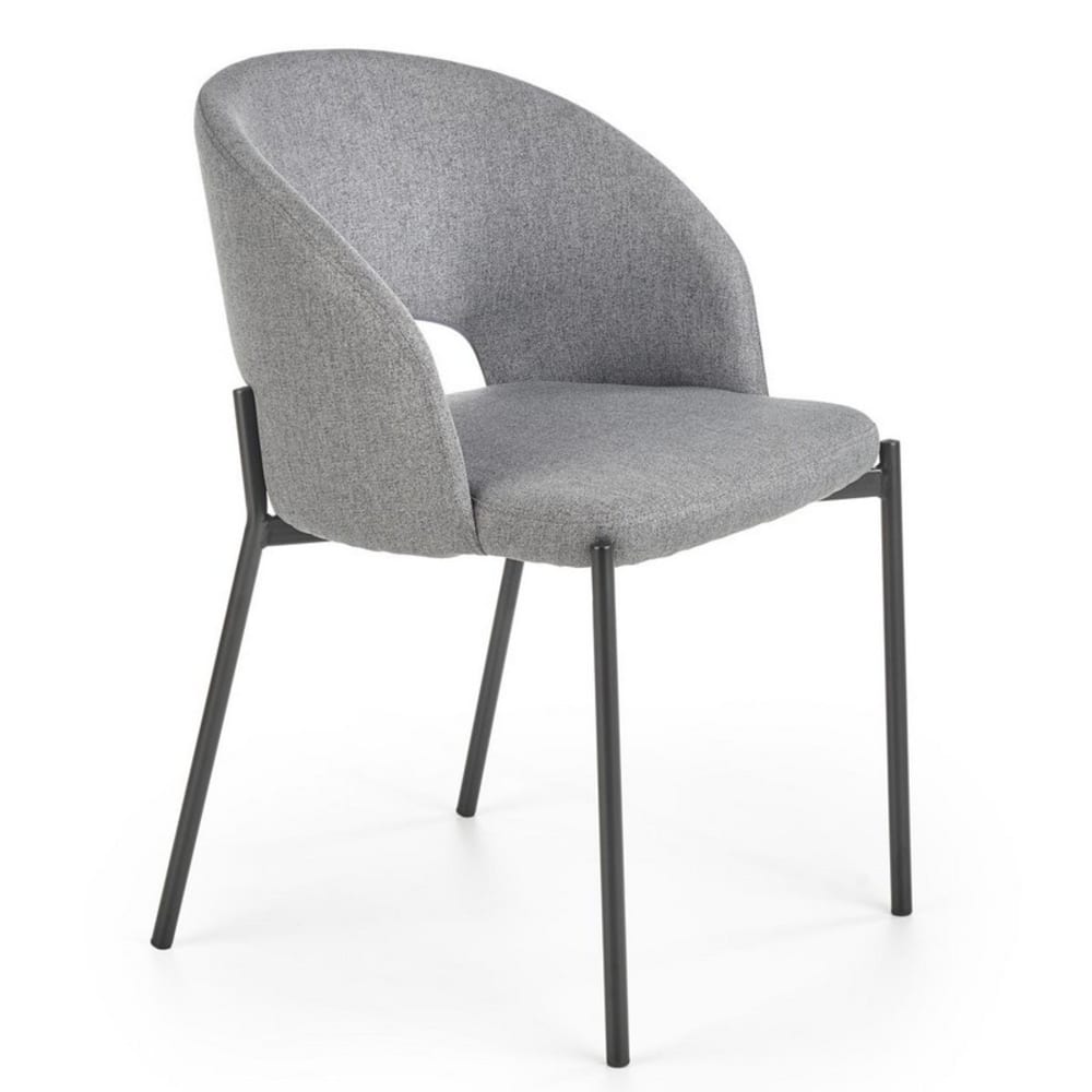 Chaise en tissu de polyester - noir acier