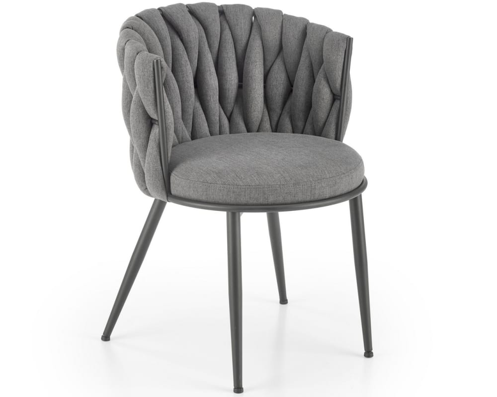 Chaise design en tissu - noir acier