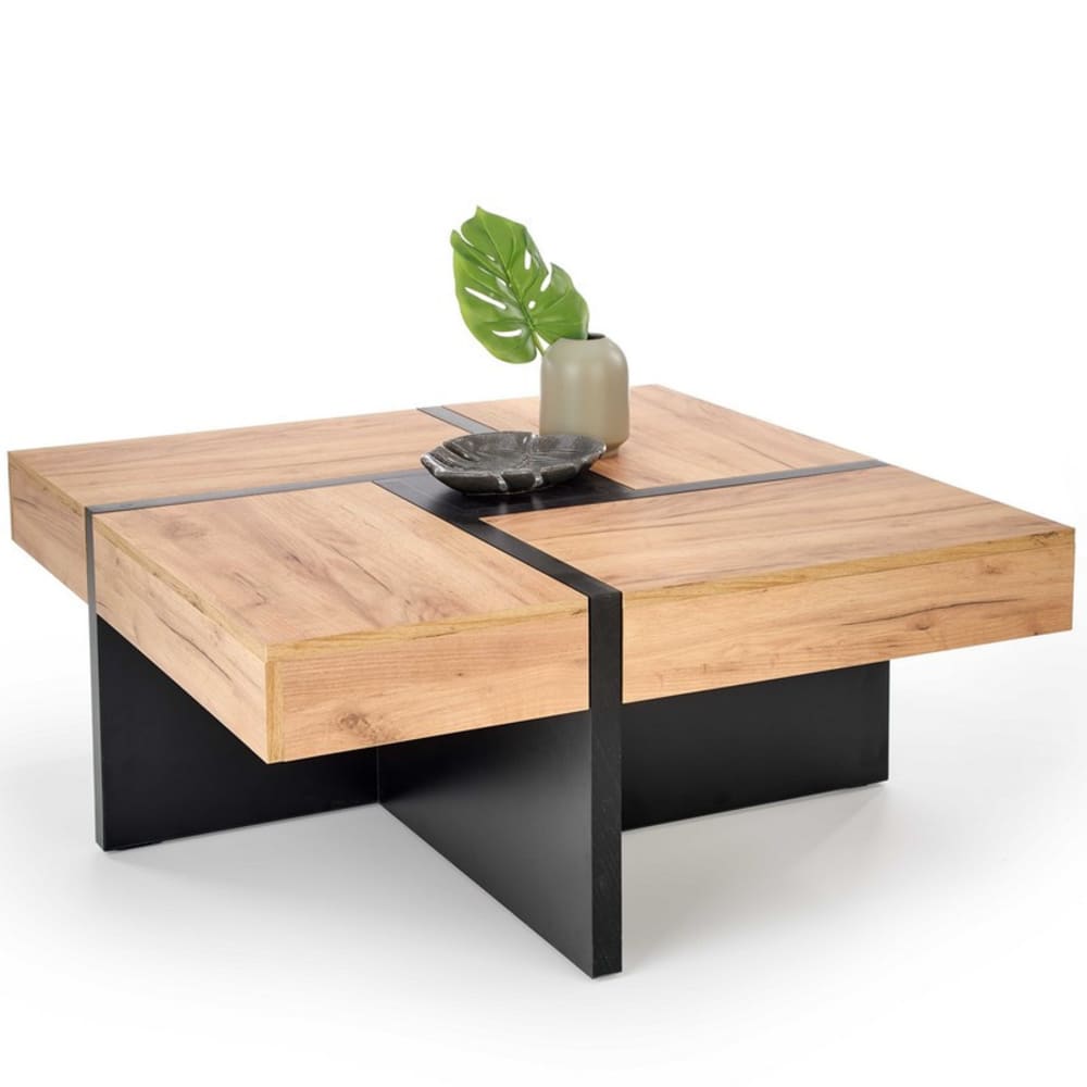 Table basse style industriel avec 4 tiroirs
