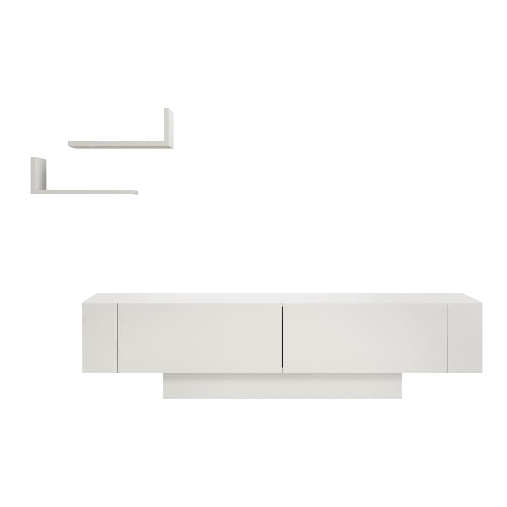 Meuble tv en bois blanc 150 x 31,5 x 41,6 cm Meuble tv en bois blanc 150 x 31,5 x 41,6 cm