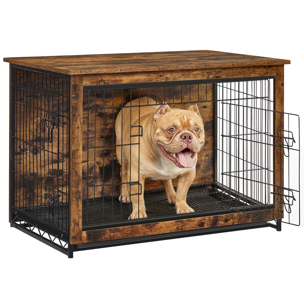 Niche pour chien avec plateau amovible double porte 32 kg marron Niche pour chien avec plateau amovible double porte 32 kg marron