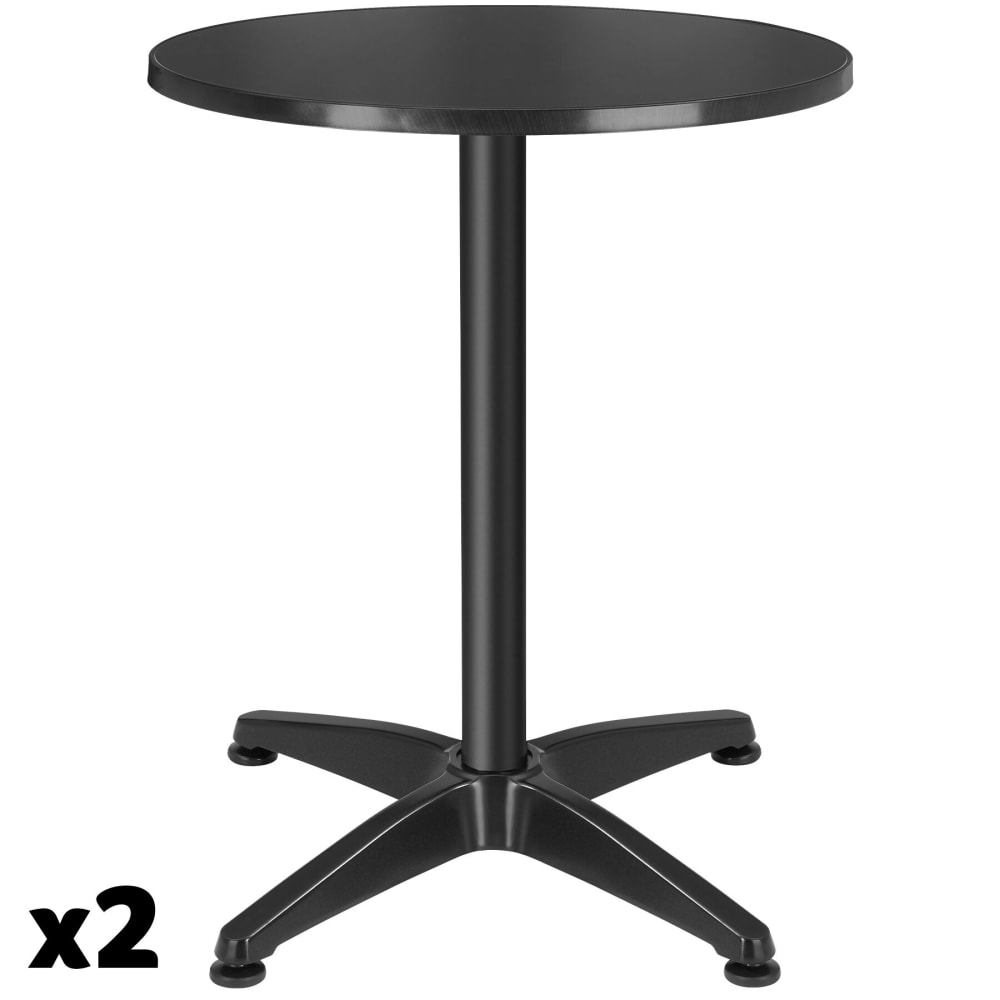 2 tables bistrot, aluminium,