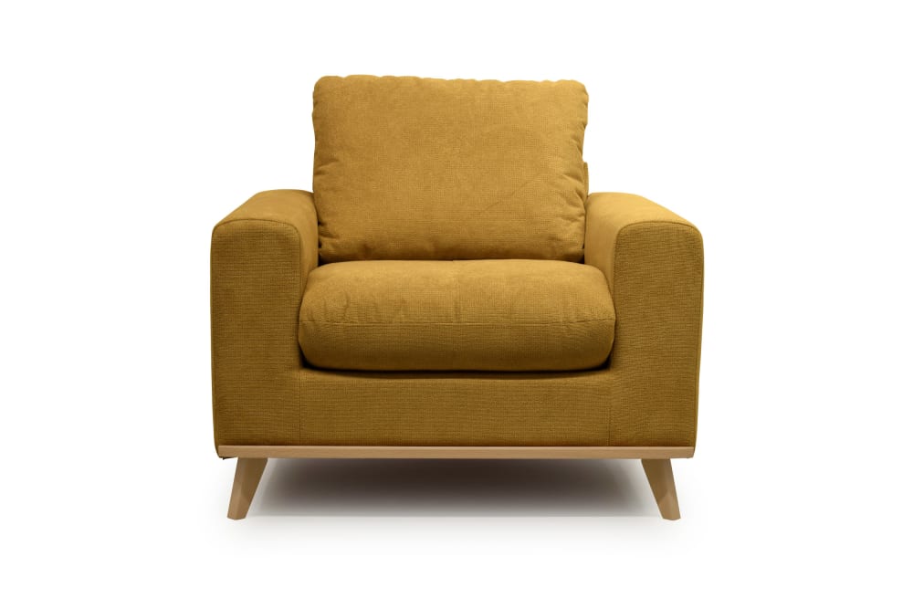 fauteuil jaune moutarde