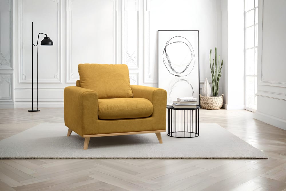 Fauteuil jaune moutarde