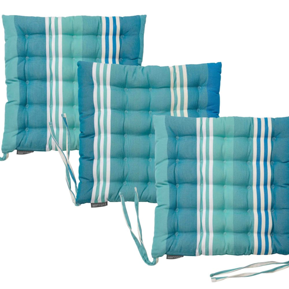 Tissage de Luz Stuhlkissen aus blauer Baumwolle - Baumwolle