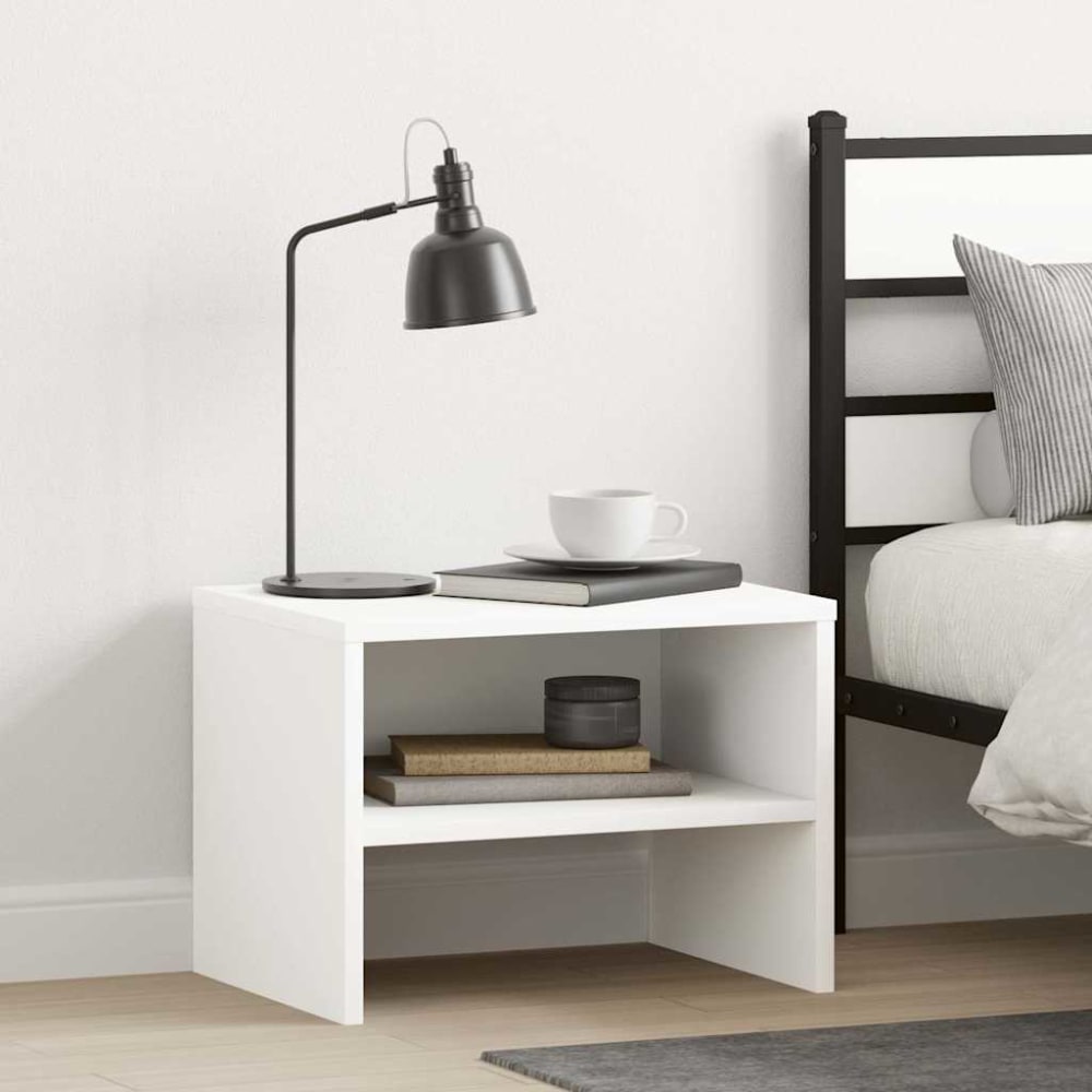 Lot de 2 tables de chevet en bois blanc  40 x 30 x 30 cm