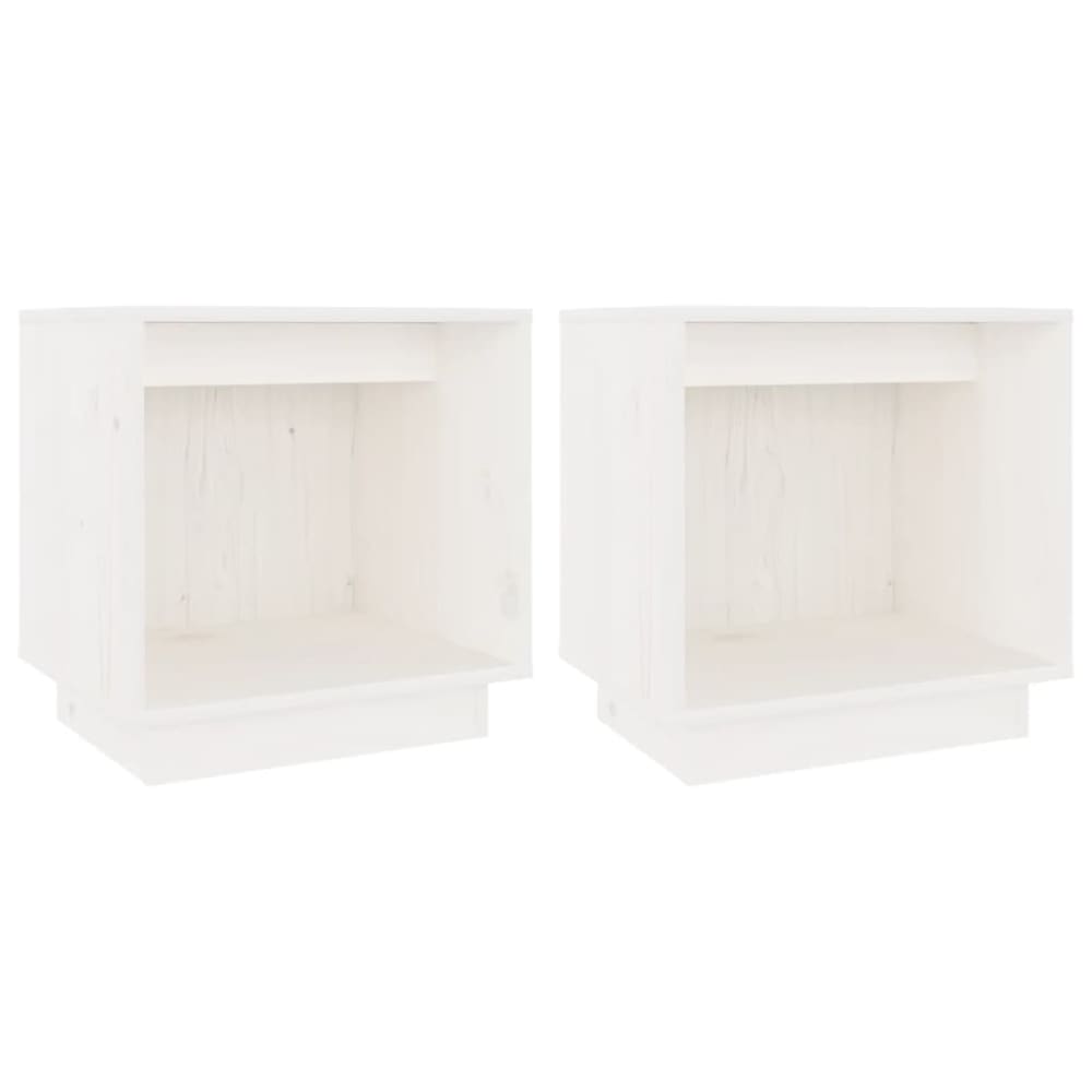 Lot de 2 tables de chevet en bois blanc 40 x 30 x 40 cm
