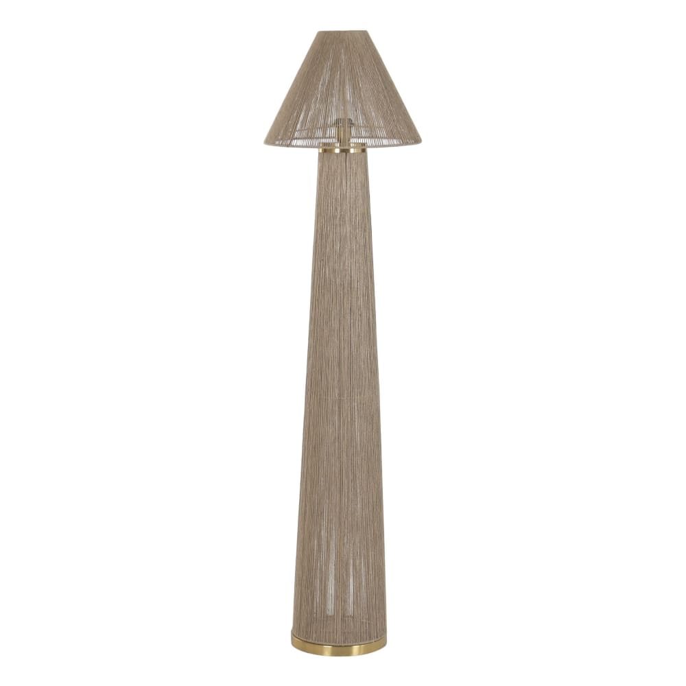 lampadaire en rotin marron
