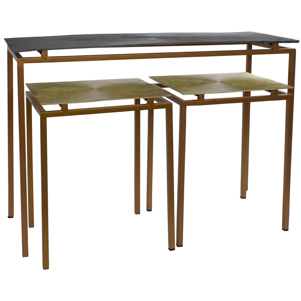 Lot 3 consoles en acier