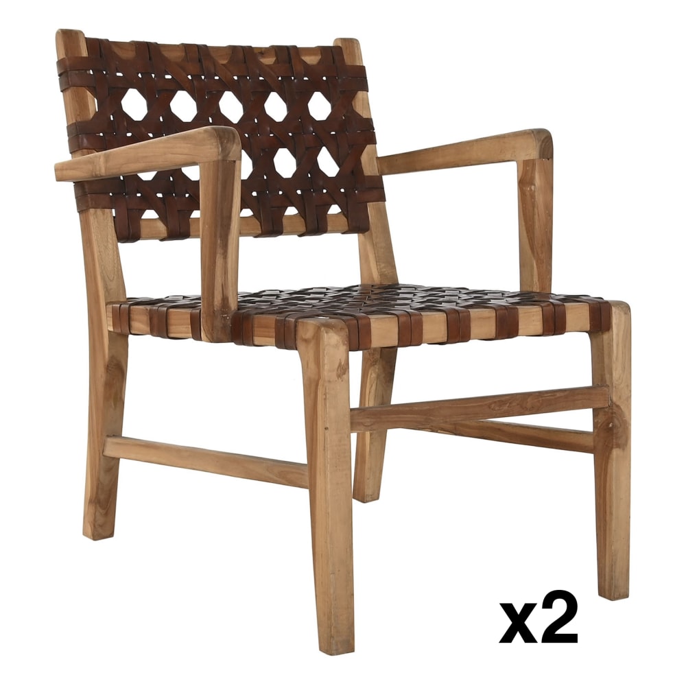 Lot 2 fauteuils en bois