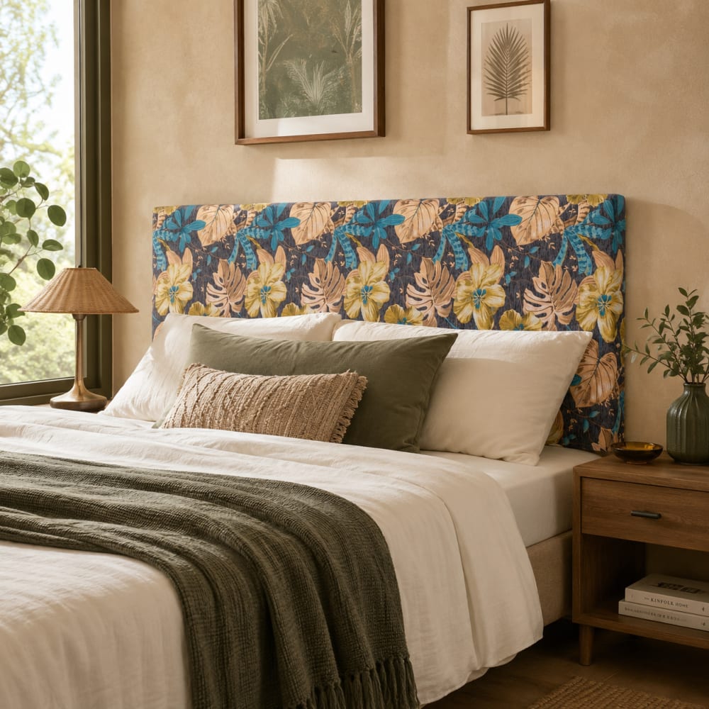 Tête de lit tropical en polyester multicolore 160x10x60 cm
