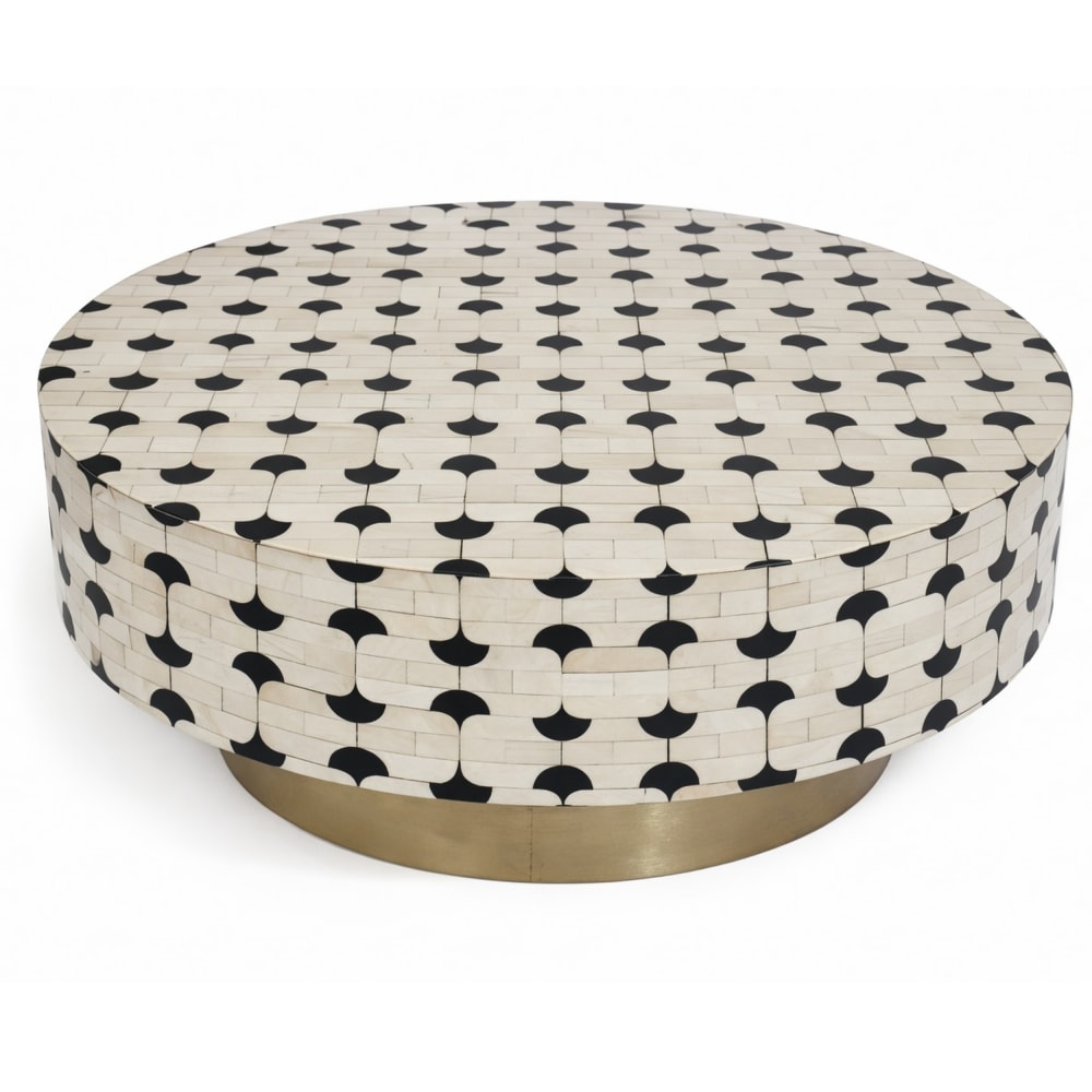 Table basse en nacre multicolore 100x100x42 cm