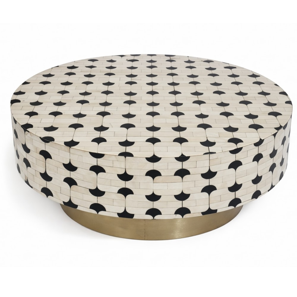Table basse en nacre multicolore 100x100x42 cm