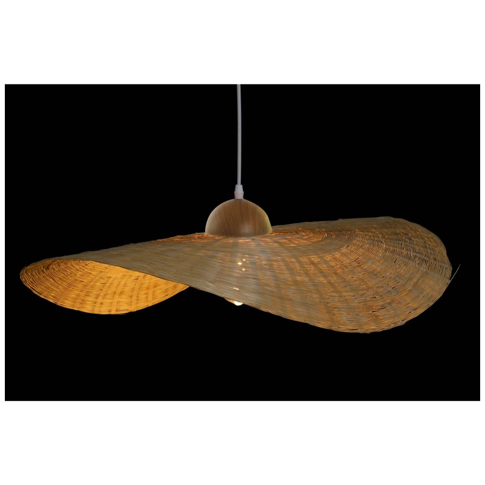 Plafonnier en bambou marron 70x70x10 cm — vue 4