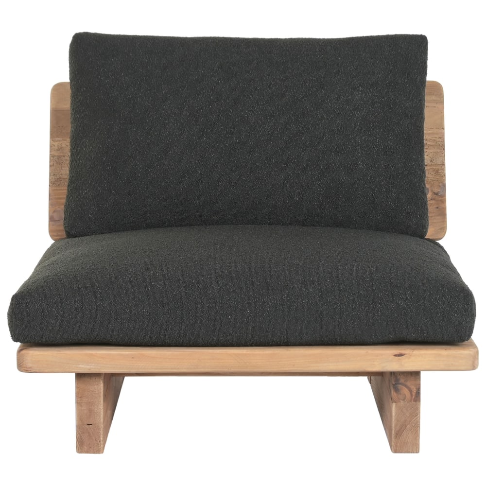 Fauteuil en bois recyclé - marron coussins