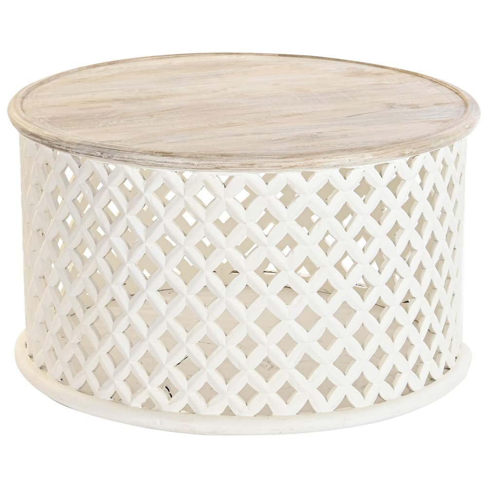 Table basse en manguier beige 81x81x45 cm