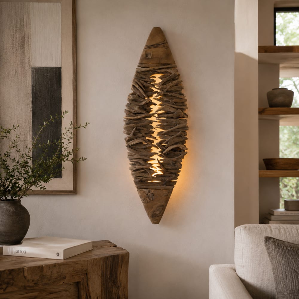 Applique en teck marron 49x10x140 cm