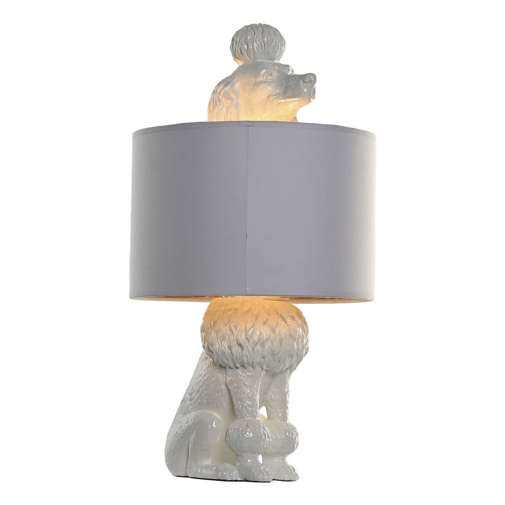 Lampe chien en résine blanc 28x28x52 cm — vue 4