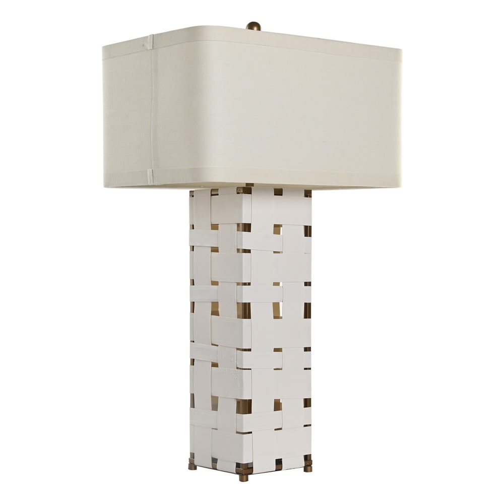 lampe en cuir blanc 48x33x83