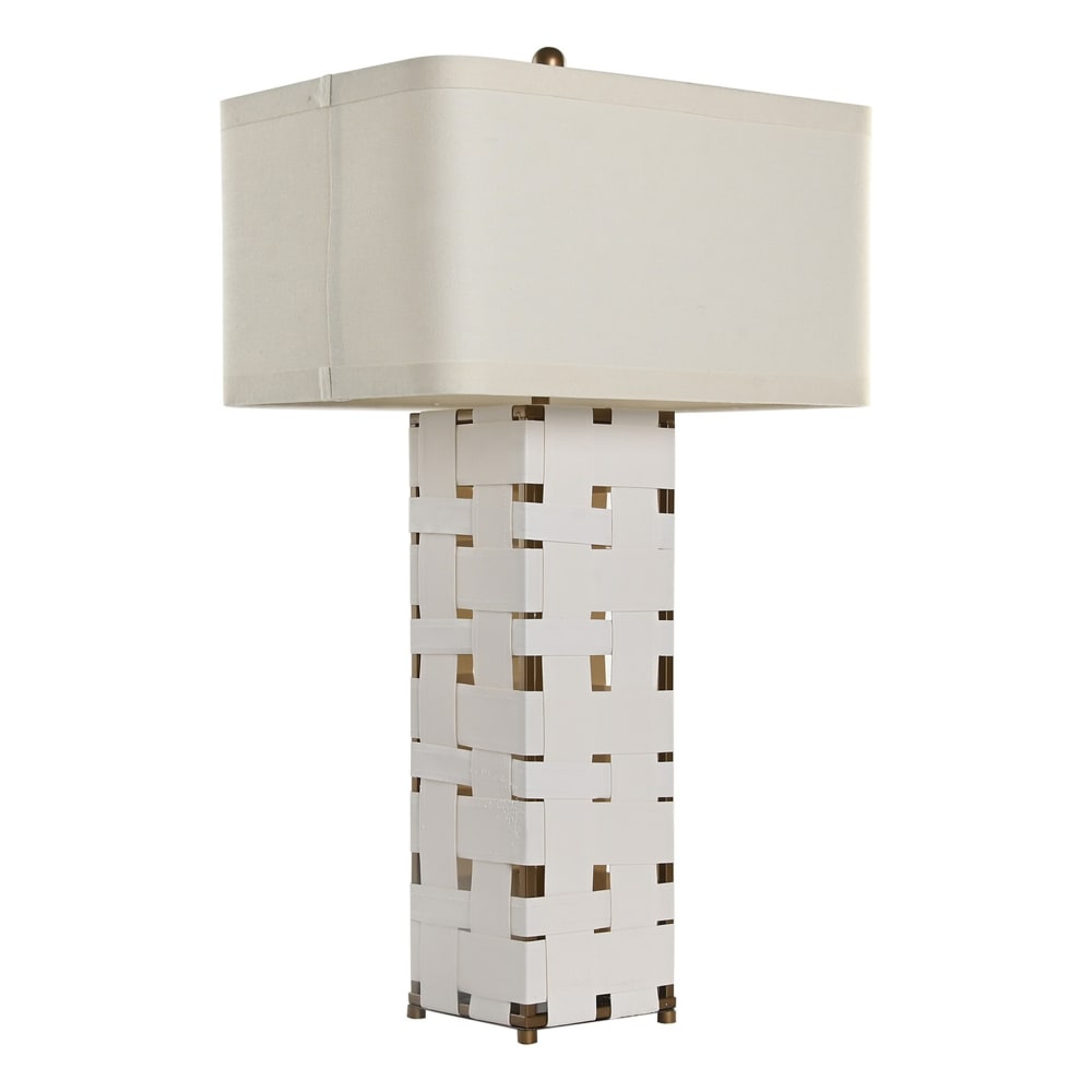 Lampe en cuir blanc 48x33x83 cm — vue 3