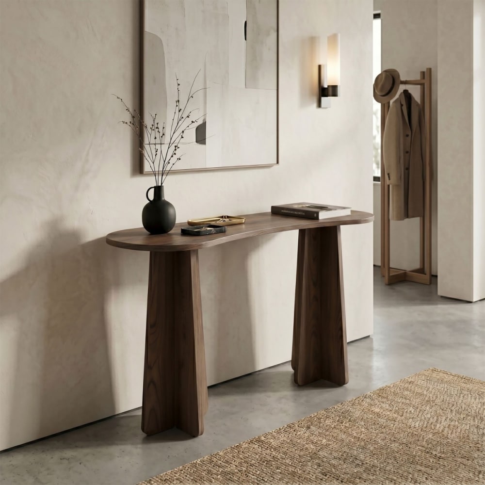 Organische Eingabekonsole B120 cm - Nussbaumdekor - Maisons Du