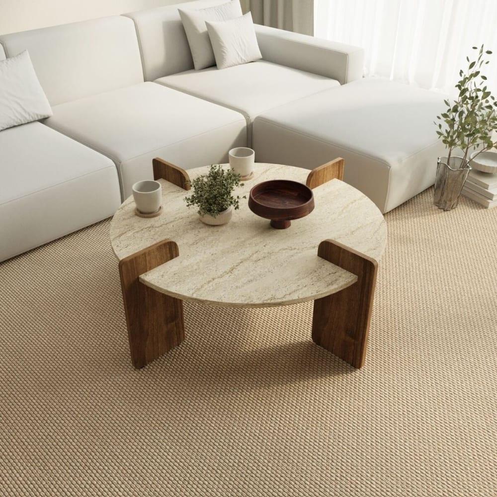 Couchtisch mit runder Platte D90 cm - Beige - Maisons Du Monde