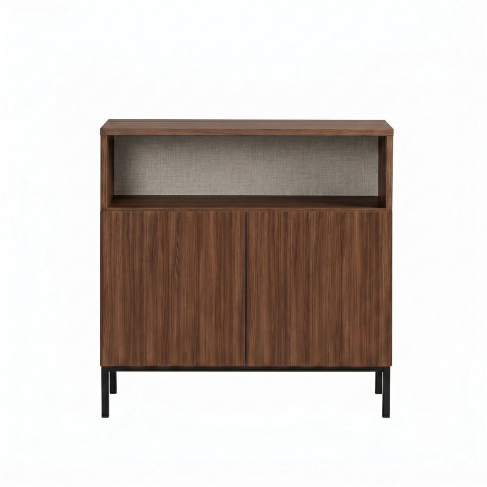 Calicosy Sideboard 2 Türen Fach Holzdekor und Kaschmir B80 cm style modern Braun Spanplatte