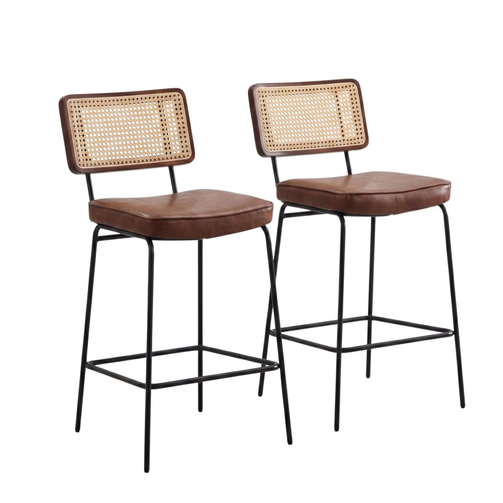 Lot 2 tabourets - cuir