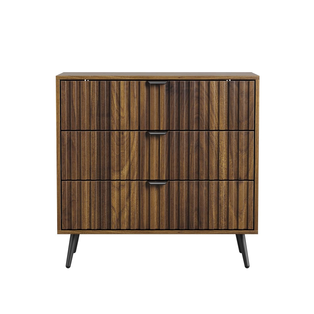 Buffet commode 3 tiroirs en bois noyer sculpté 80x38x78cm Buffet commode 3 tiroirs en bois noyer sculpté 80x38x78cm