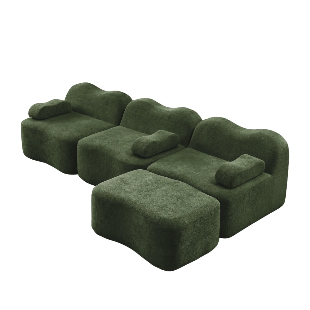 Canapé d'angle modulaire - pouf