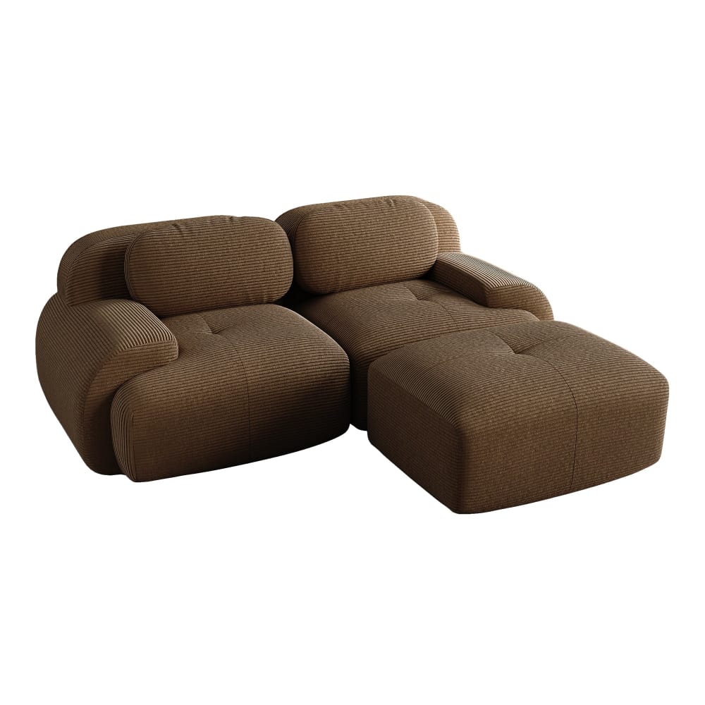 Canapé d'angle modulable - pouf