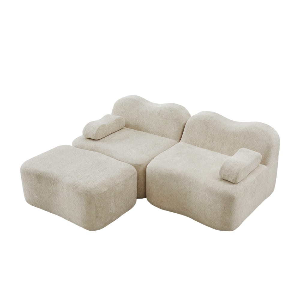 Canapé d'angle modulaire - pouf