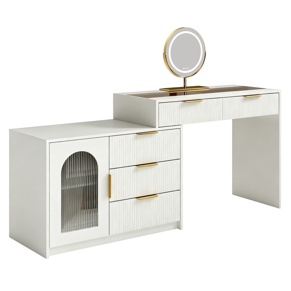 Coiffeuse blanche moderne - plateau
