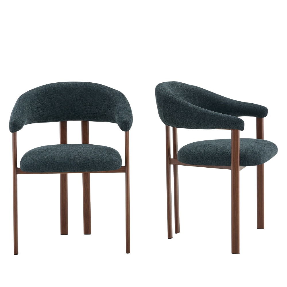 Lot de 2 chaises en lin - noyer