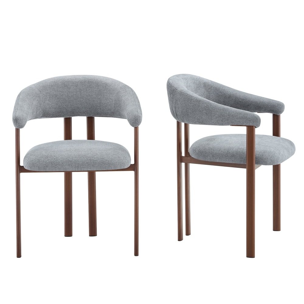 Lot de 2 chaises en lin - noyer