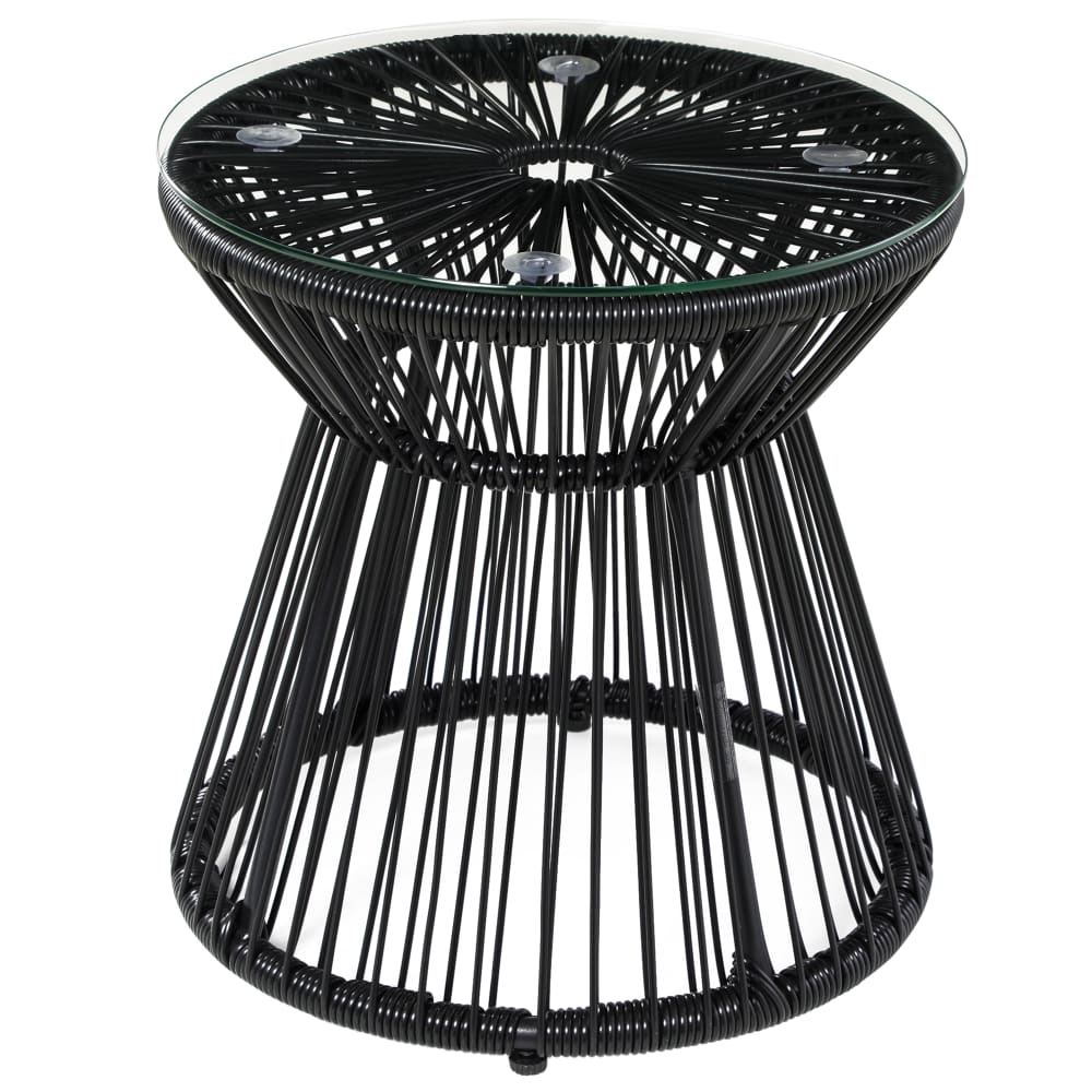 Table basse ronde bistrot - rotin