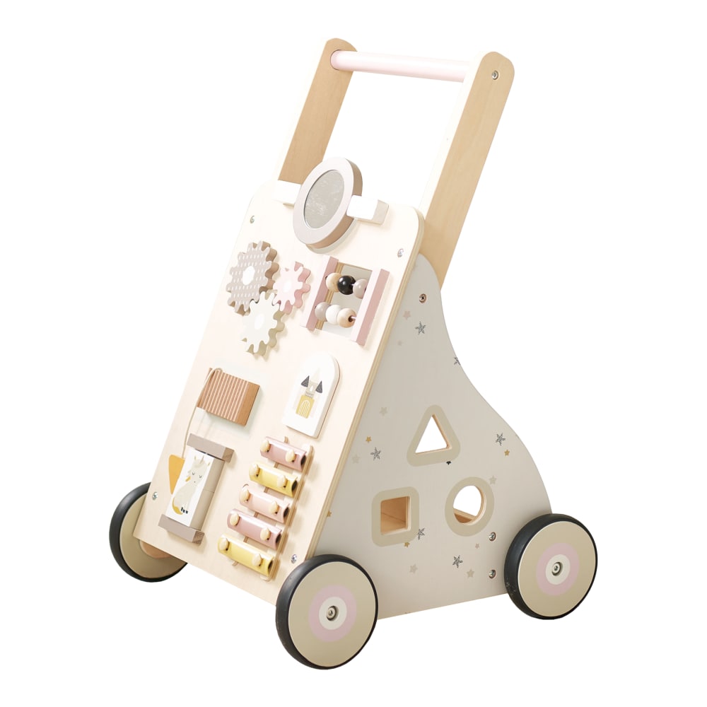 Chariot de marche en contreplaqué rose (Petite Amélie) - Image 1