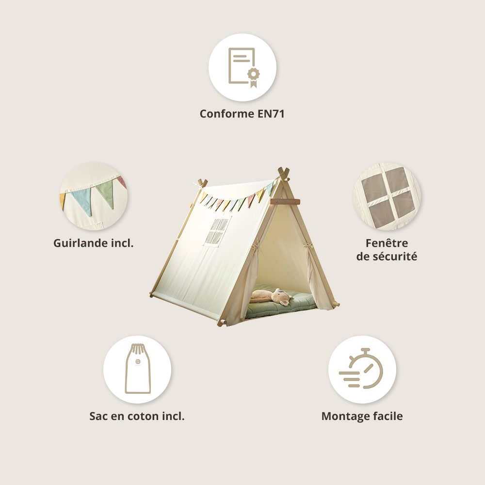 Tipi en coton blanc (Petite Amélie) - Image 2