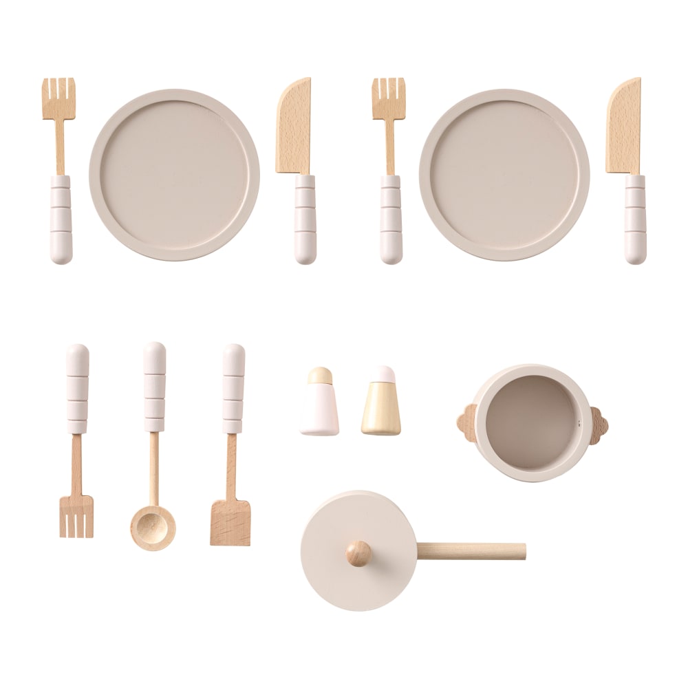 Dinette avec accessoires en mdf rose