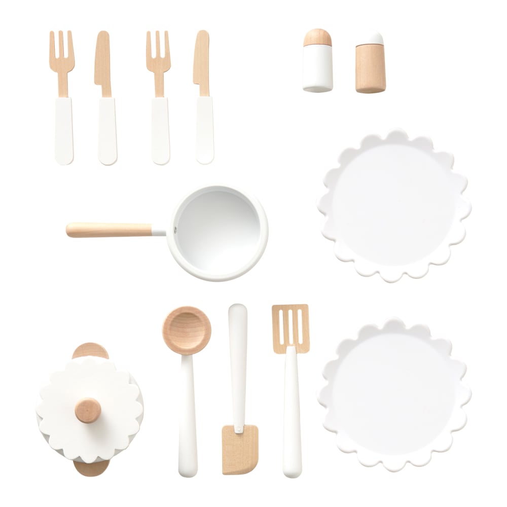 Dinette avec  accessoires en mdf blanc
