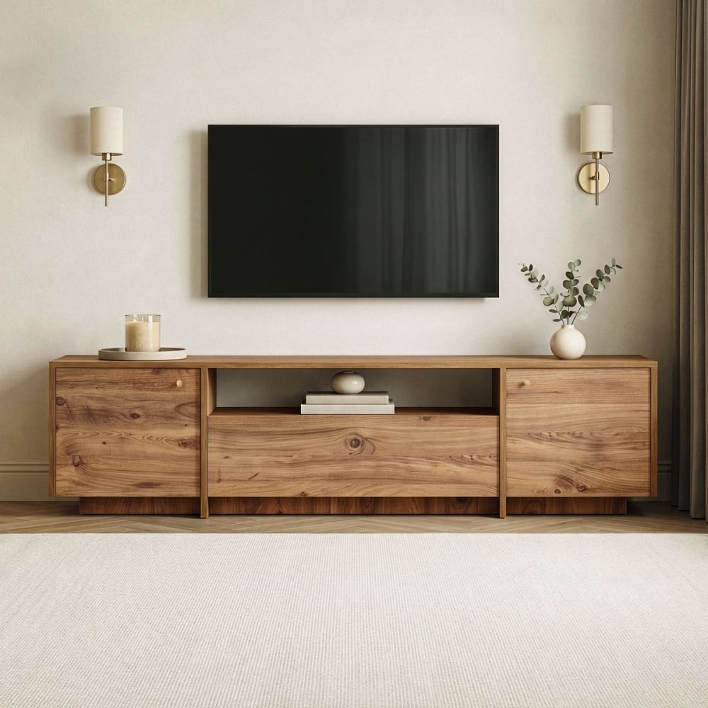 TV-Schrank mit 2 Türen, 1 Klappe und 1 Fach B180 cm - Kieferoptik