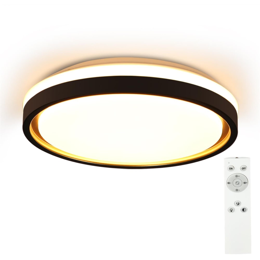 ZMH Deckenleuchte eisen 30x30x6cm schwarz LED 18W style modern - Metall