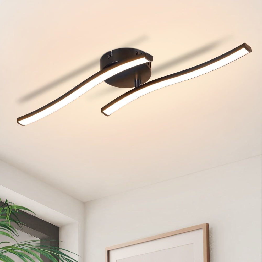 Plafonnier plastique noir 51.5x10x7.3cm led 12w — vue 3
