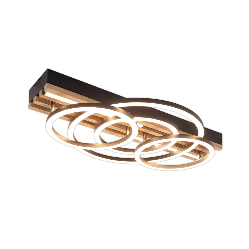 Plafonnier aluminium noir 50x32x10.3cm led 60w