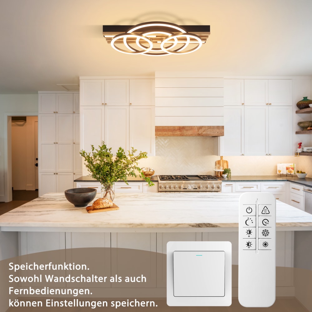 Plafonnier aluminium noir 50x32x10.3cm led 60w — vue 4