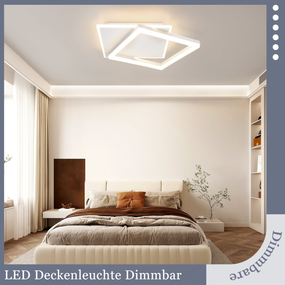 Plafonnier fer blanc 48.5x47.5x6cm led 42w — vue 4