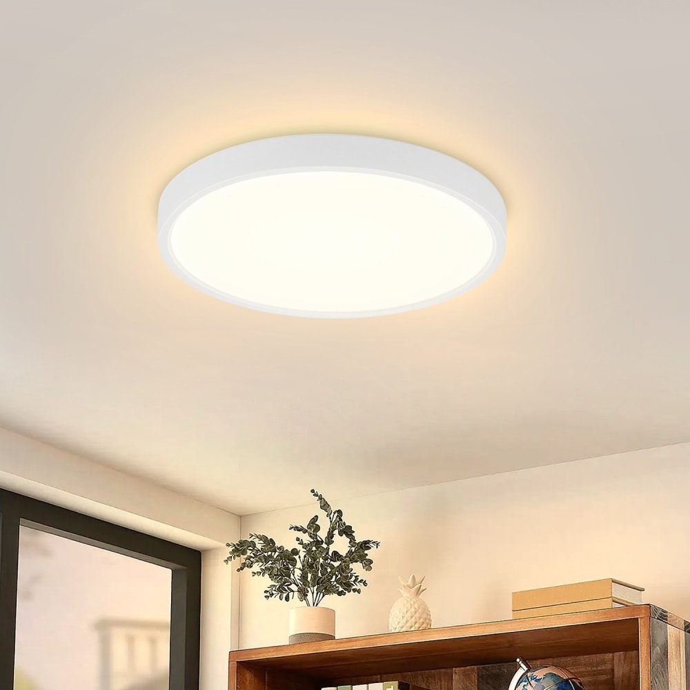 Plafonnier plastique blanc 17x17x2.5cm led 8w — vue 3