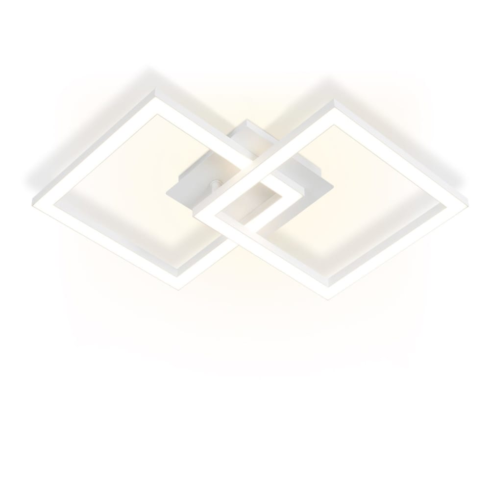 Plafonnier aluminium blanc 29.5x6x47cm led 24w