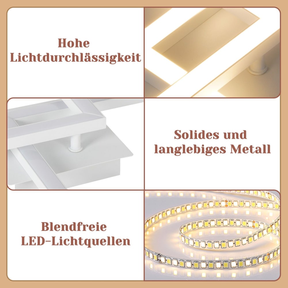 Plafonnier aluminium blanc 29.5x6x47cm led 24w — vue 4